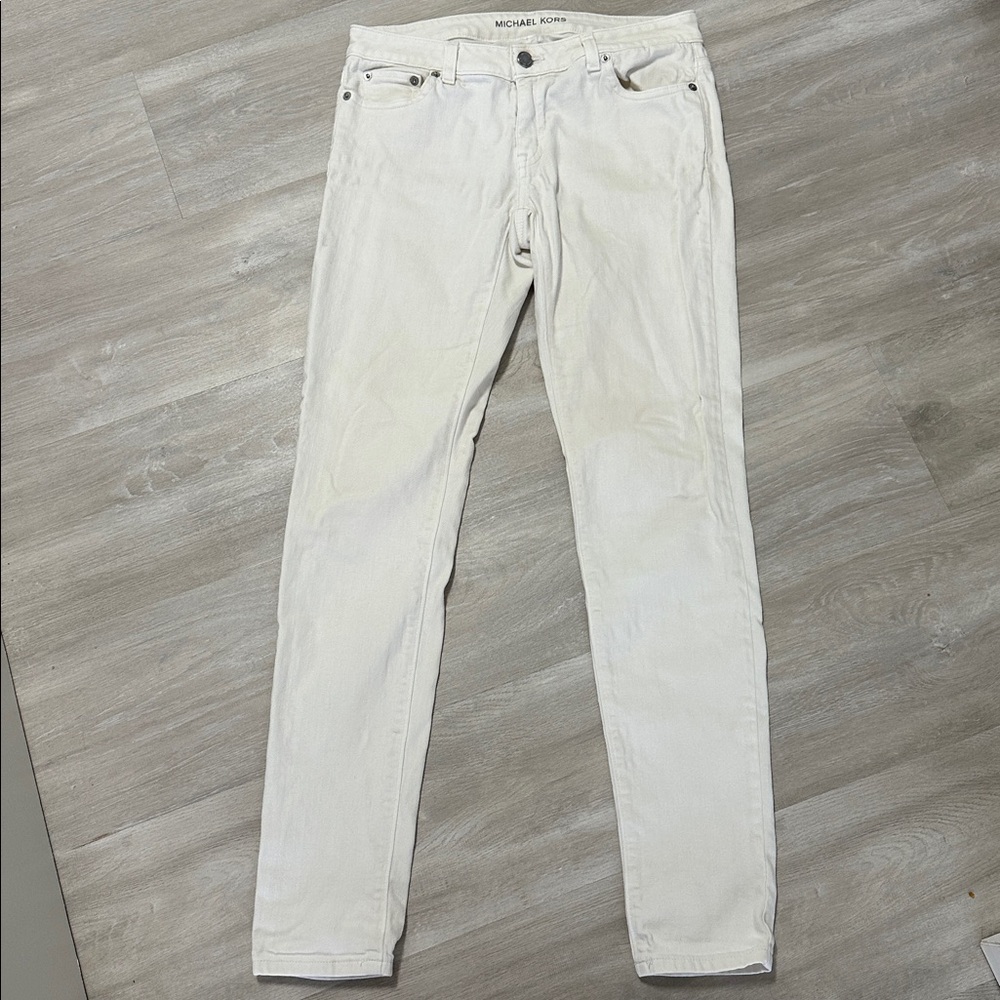 Michael Kors Off-White Skinny Denim Pants